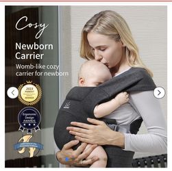 MOMTORY Baby Carrier from Newborns, Comfortable Hip Seat for Baby, 3-12 kg, Ergonomic Carrier for Newborn to Toddler with Velcro Fastening, Easily Adj