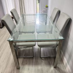 Set Of Dining Table - Light Gray 