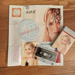 “This Is Us” Star Mandy Moore Promotional Audio Tape, Signed Poster, Post Card & Sticker