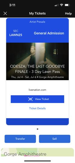 Odesza 3- Day GA Ticket