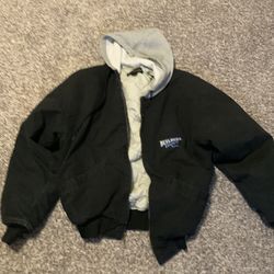 Vintage black workwear concrete jacket