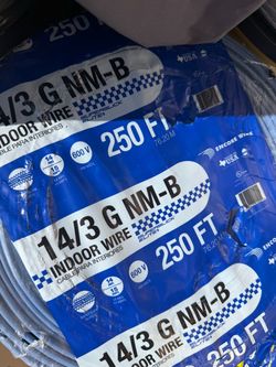 14/3 romex wire 250ft electrical copper cable new