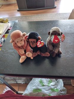 Beanie Babies Monkey Duo Bongo & Cheeks Only