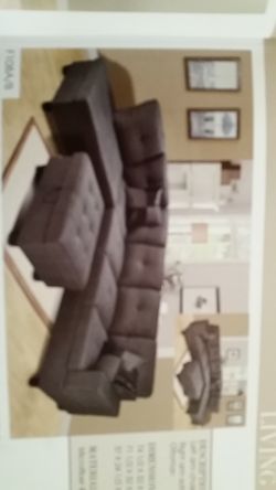 Fabric or faux leather 2 pc sectional with free ottoman