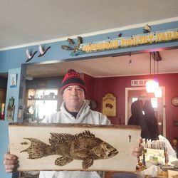 Woodburning Of A Seabass