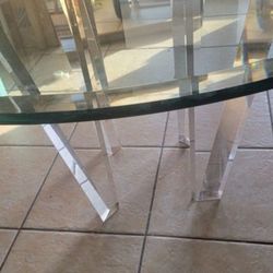 Mid Century Lucite / Glass Round Table