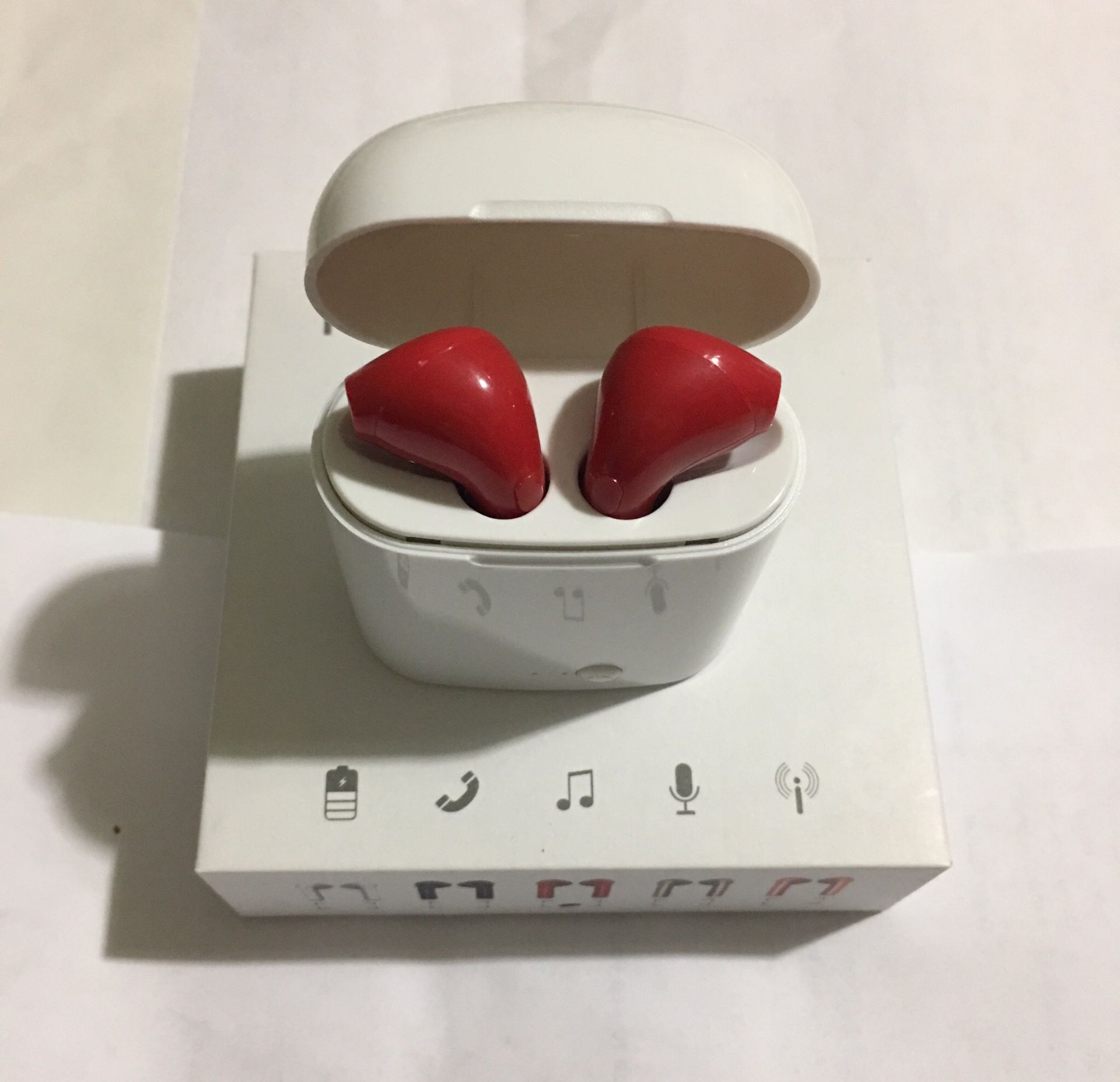 Red color wireless earbuds for all iPhones and all android phones