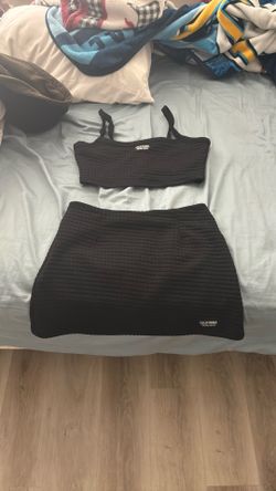 Black Squirt And Halter Top Outfit