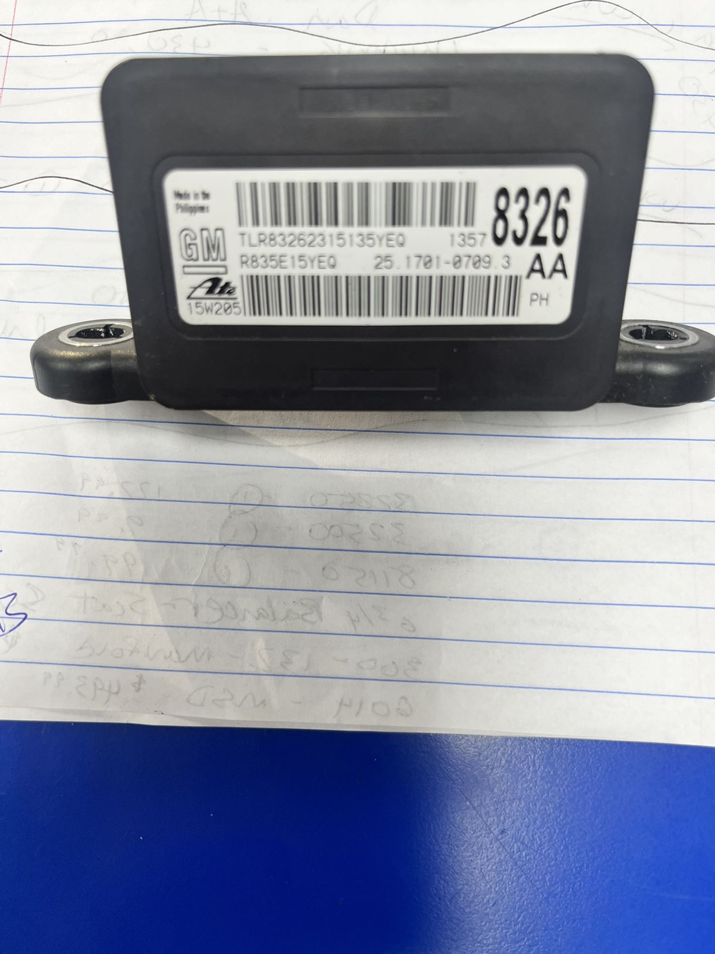 2010 Camaro Yaw Turn Rate Sensor