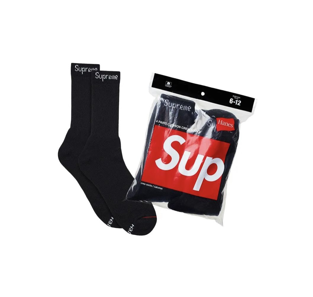 SUPREME/HANES CREW SOCKS (4PACKS)