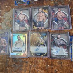 UFC Cards Lot Autos chrome paper