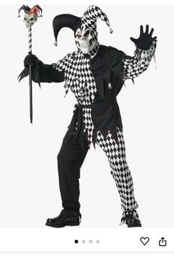 COMPLETE Evil Jester Costume With Scepter