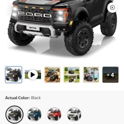 24V Ride on Cars 2 Seater for Kids, Ford F150 Raptor Battery Powered Ride on Toys Truck with Remote Control, 4 Wheels Spring Suspension, Electric Car 