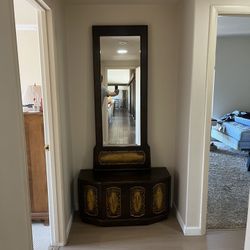 Vintage Antique Hutch With Mirror 