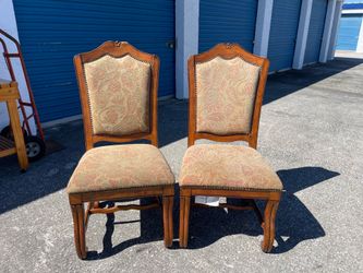 2- Stanley Furniture Knotty Pine High Back Side Chairs