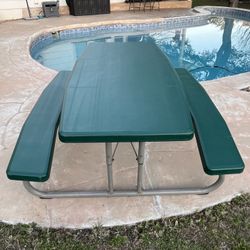 Lifetime Folding Table And Four Folding Chairs