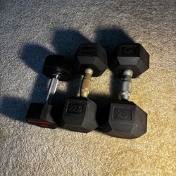 Dumbbells - 15lb, 22.5lb, 25lb