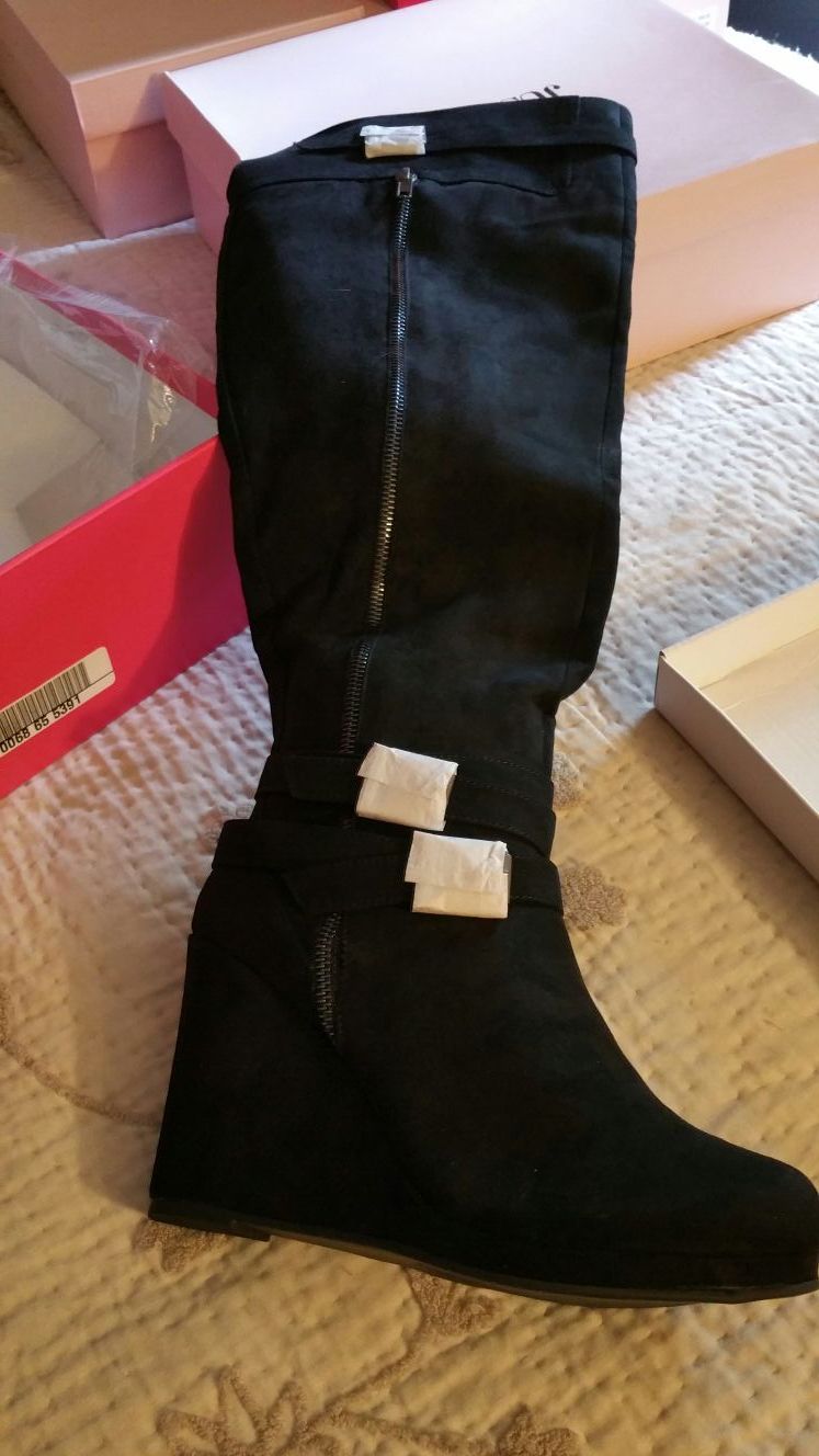Size 10 wedge thigh high boots