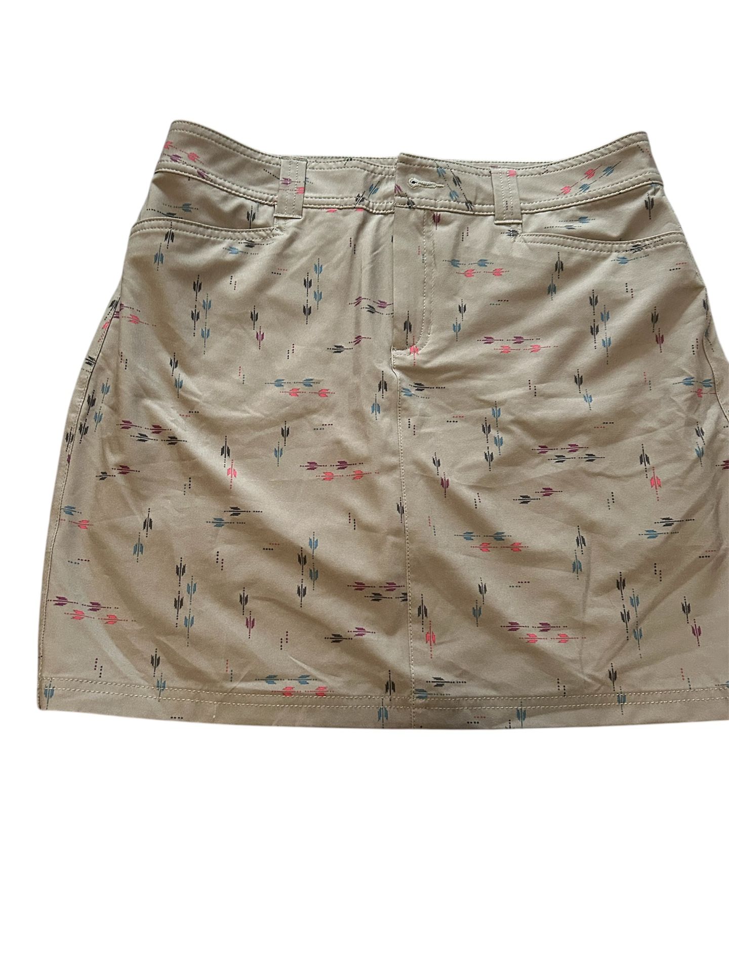Stylish Olive Green Patterned Skirt