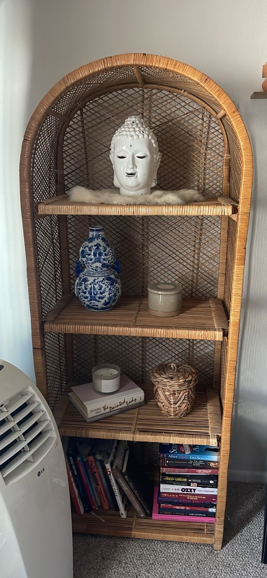 Wicker Bookshelf/ Plant Stand