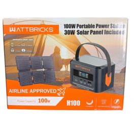 Wattbricks Energy 120W Peak Portable Power & 30-Watt Portable Solar Panel Bundle
