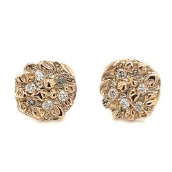 10kt Gold Round Diamond Nugget Earrings 1/2ctw 114242 12