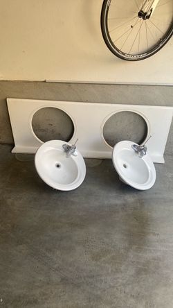Double Bathroom Vanity Top with 2 Sinks