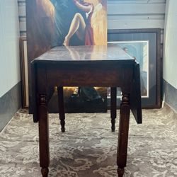 Antique Drop Leaf Table, Wood , dining table, Is 47 long 36 broad, very good condition 