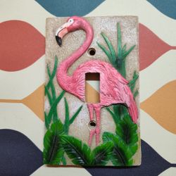 Pink Flamingo Light Switch Plate Cover 