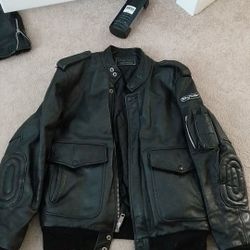 Bikemaster black leather motorcycle jacket