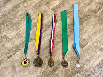 Lot of 5 Vintage & Modern Award Medals - Star Quest, Science, Tech Prep, School Graduate