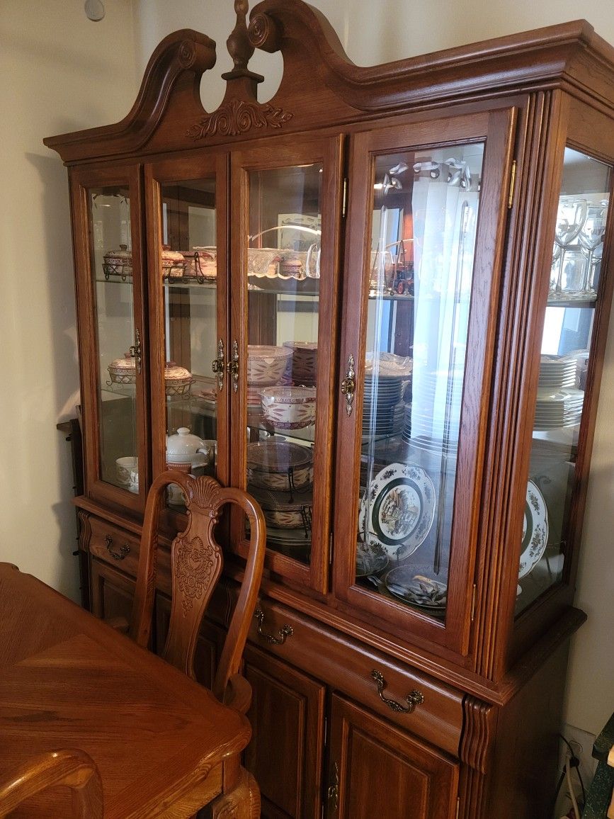 Dinning Room Table And China Cabinet