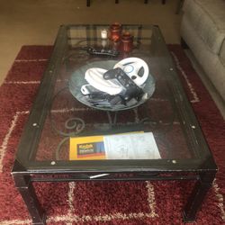 Glass And Metal Coffee Table 