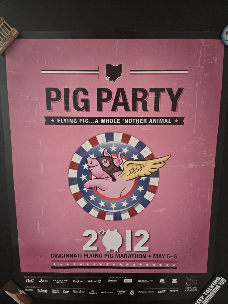 2012/2014 Cincinnati Flying Pig Marathon Posters With Original Casings