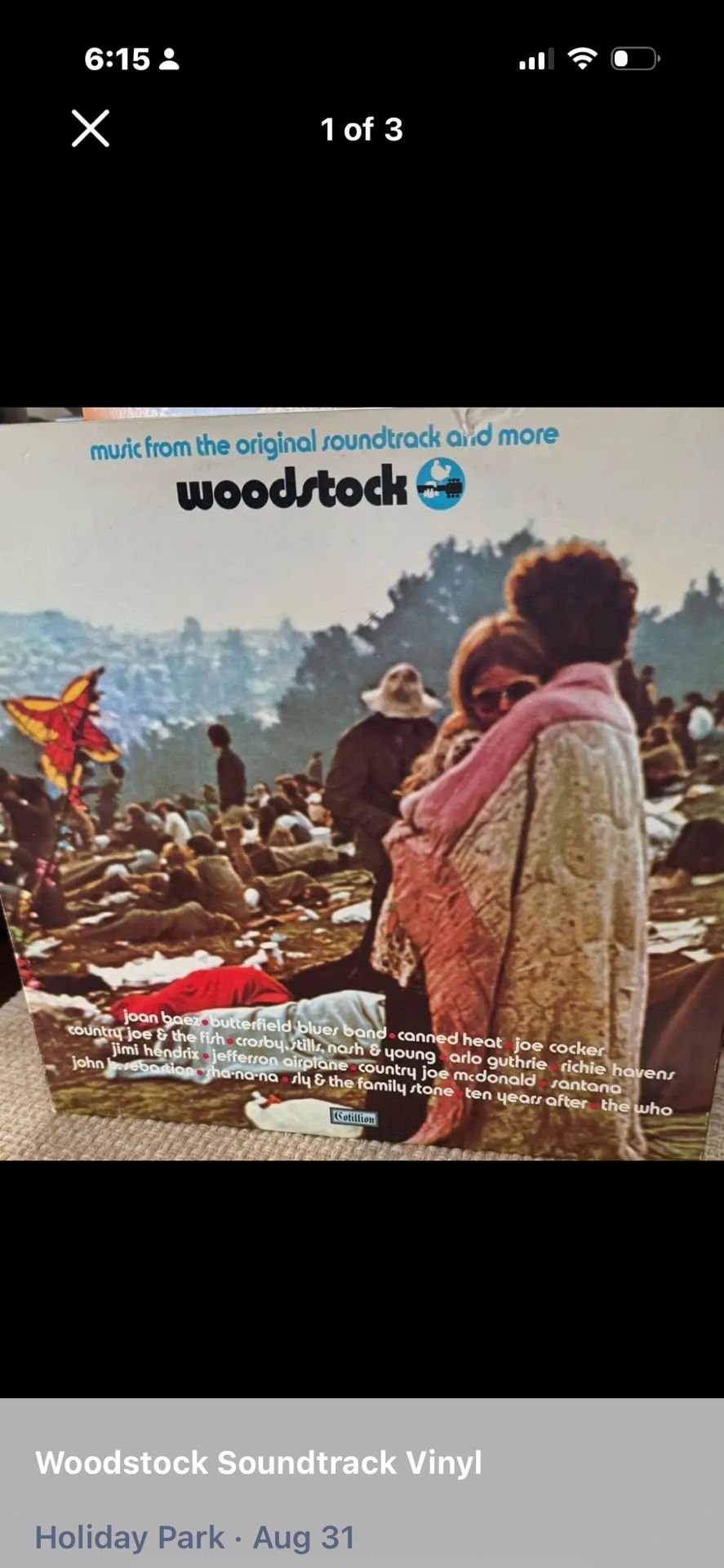 WOODSTOCK 3 ALBUM VINTAGE 1969 RECORD CONCERT OF THE HIPPIES SET BY COTILLION RECORDS.