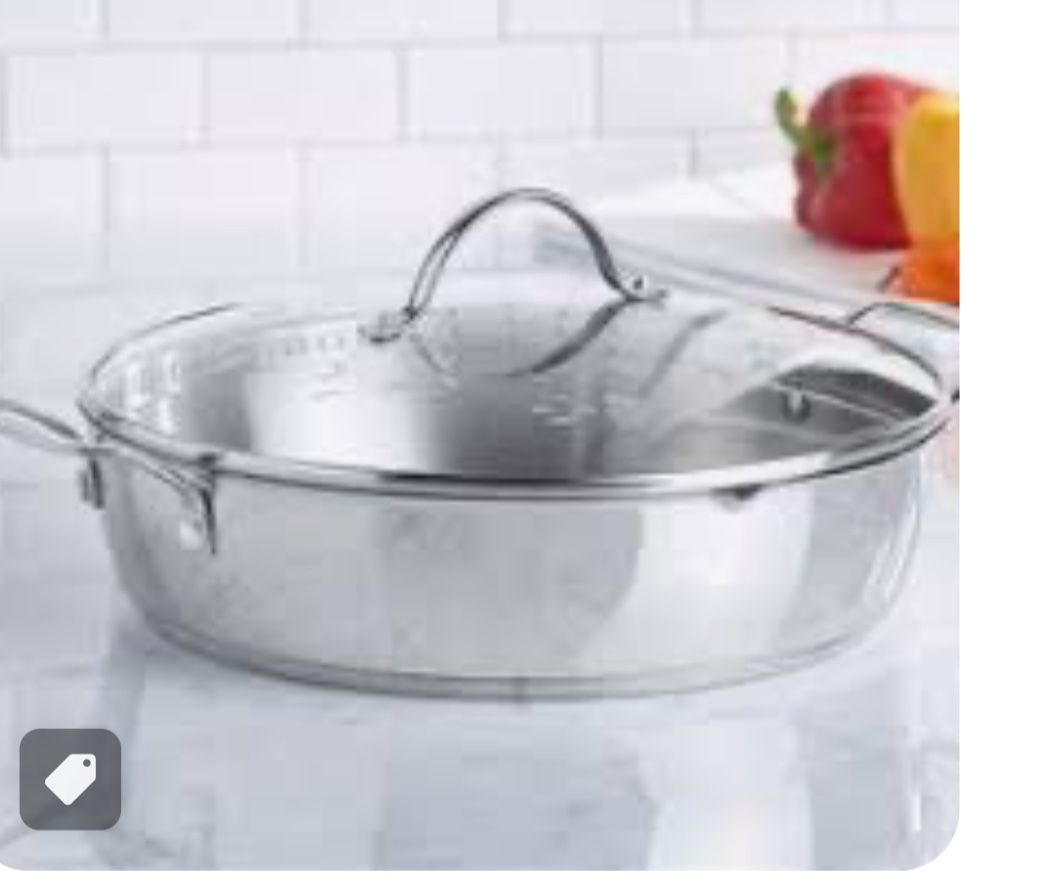 Princess House Cacerola De 12” Con Tapa Coladora 