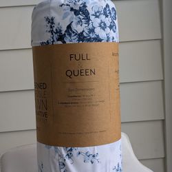 💙 Blue Floral Comforter Set – Full/Queen – 3-Piece – Brand New