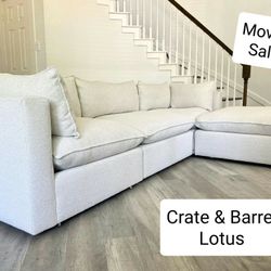 Crate & Barrel Lotus Cloud Couch Custom Modular Sectional Sofa Feathered