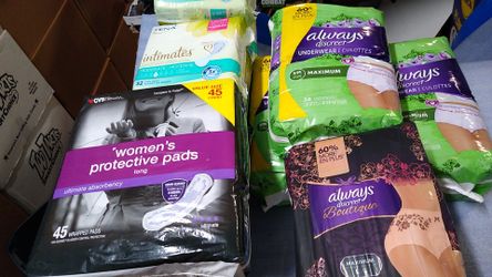 ALWAYS ...TENA...CVS HEALTH pads or underwear