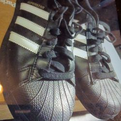 ADIDAS SUPERSTAR CLASSIC SHELL BLACK SNEAKER SIZE  7