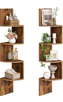 Set of 2 Floating Corner Shelves 
