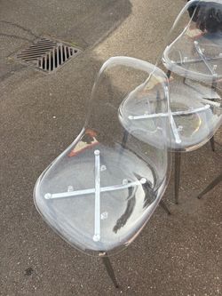 Contemporary Clear Acrylic Style Dining Chair with Chrome Base
