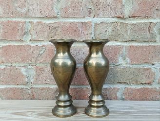 Vintage Brass Bud-Style Vases 