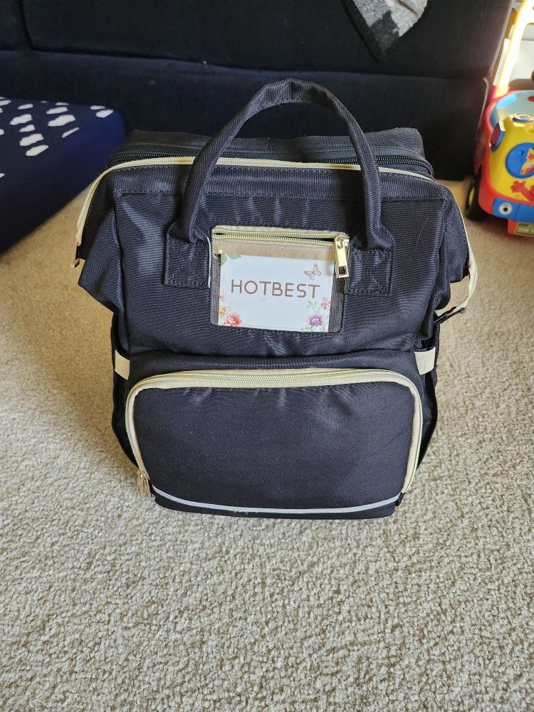 Diaper Backpack With USB Port And Diaper Changing Station