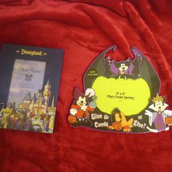 Disneyland 50th Anniversary Castle Picture Frame  With Halloween Give Us Candy or Else Frame