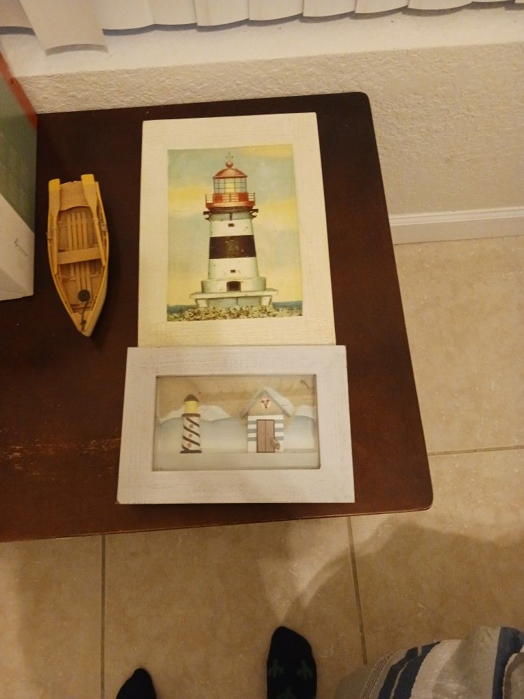 Two Lighthouse Decorations 