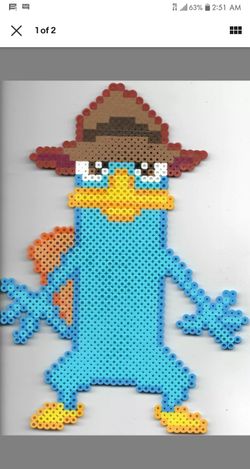 Perry the Platypus Perler Bead Pixel Art