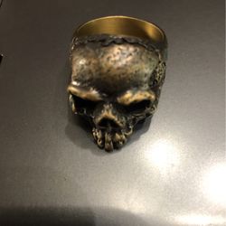Solid Brass Skull Ring Size 13