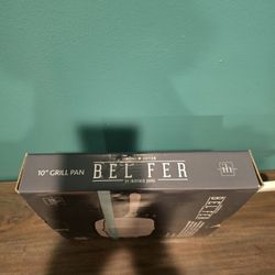 New BEL FER CREMAIC COVERED CAST IRON GRILLING PAN