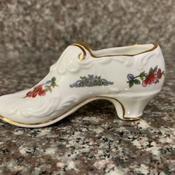 Vintage Bone Fine China Miniature Shoe